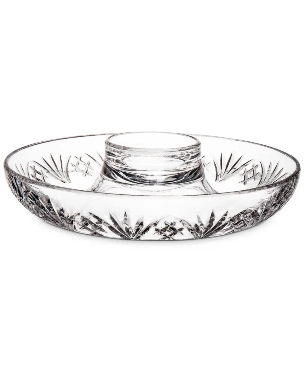 212 MAIN 11in. Round Dublin Chip N Dip Bowl, Dip Serving Bowl for Home Improvement & Garden Supplies Use, Round Shape, Tableware, Serving Bowls