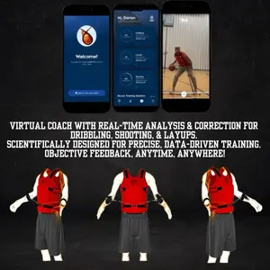 Basketball Training Vest with App Virtual Coach Real-Time Analysis Correction for Dribbling Shooting Layups Data-Driven Feedback Anytime Anywhere