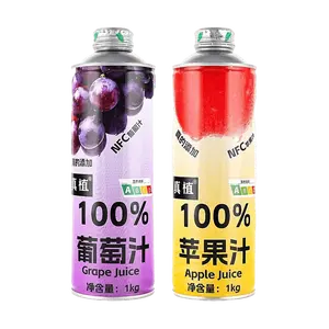 ZHENZHI 100% Pure Grape Apple Juice Combo Pack - 2kg (2x1kg Bottles) - NFC, No Additives, Natural Fruit Juice