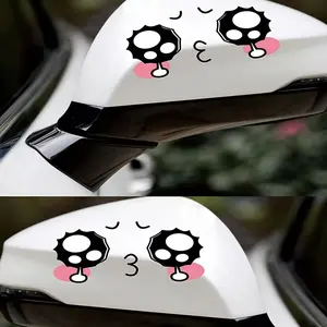 2PCS/SET Car Rearview Mirror Decorative Sticker Decal Reflector Cute Creative Personality Sticker Scratch Shield Waterproof Car Sticker Car Accessories