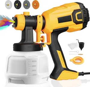 Paint Sprayer 700W HVLP High Power Electric Spray Paint Gun with Adjustable Spray Width Knob, 40 Fl Oz Container, 4 Nozzles & 3 Patterns
