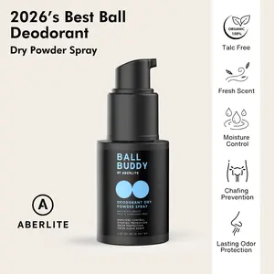 Aberlite Ball Buddy Deodorant Dry Powder Spray (Non-Aerosol) -  1 oz (28g) - Men's Anti-Chafing & Moisture Control - All-Day Odor Protection - Talc-Free, Aluminum-Free, Paraben-Free - All-Natural Arrowroot, Aloe & Chamomile - For Sensitive Skin