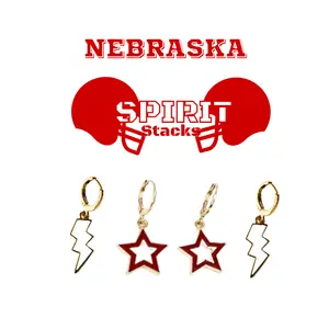 Nebraska Spirit Earring Stack For Cornhuskers Game Day