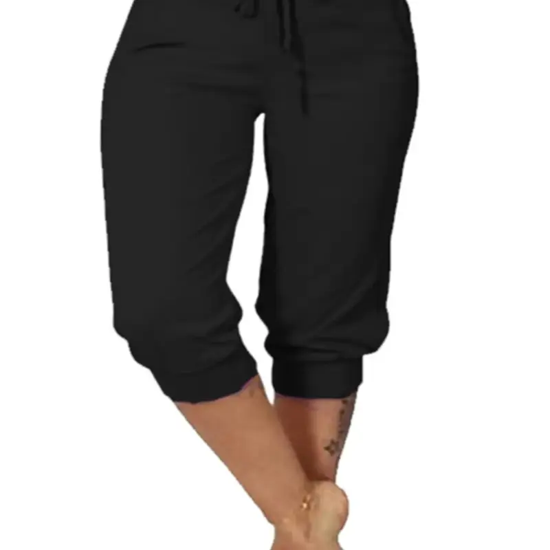 Women's Solid Color Capri Pants, Casual Comfy Pants for Summer, Fashion Women's Bottoms for Daily Wear, Fabric