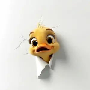 Peeking  Duck  Decal  Vinyl, 3D Realistic Duckling Peeking on Window, Bumper, Window, Auto Panel, Cute Funny  Decals for Men Women Girls Boys ( Duck)