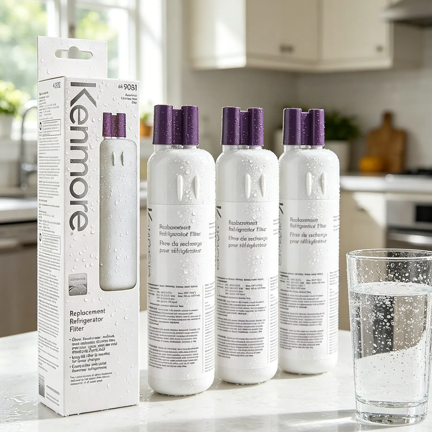 9081 Water Filter Replacement for Kenmore, 46-9081, 46-9930, P4RFWB, P8RFWB2L, Compatible with Whirlpool, Everydrop Filter 1, W10295370a, WHR1RXD1