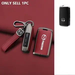 Zinc Alloy Leather Car Remote Key Cover, Protective Case for Mazda 3, Alexa Cx30 Cx-4 Cx5 Cx-5 Cx8 Cx-8 Cx-30 Cx9 Cx-9, Accessories, Interior Car Accessories, Key Fob Protector