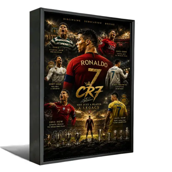 Famous Soccer Star Wall Art Poster Set, Classic Football Player Portrait Prints, Trendy Sport Aesthetic Wall Decor For Man Cave Teen Room, Ideal Birthday Gift For Football Lovers