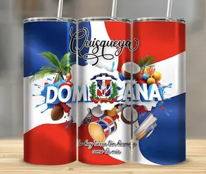 Quisqueya Dominican Republic Flag 20oz Tumbler Portable Water Bottles Mug for Drinks Versatile Stylish Drinkware Perfect Gift for Cultural Pride