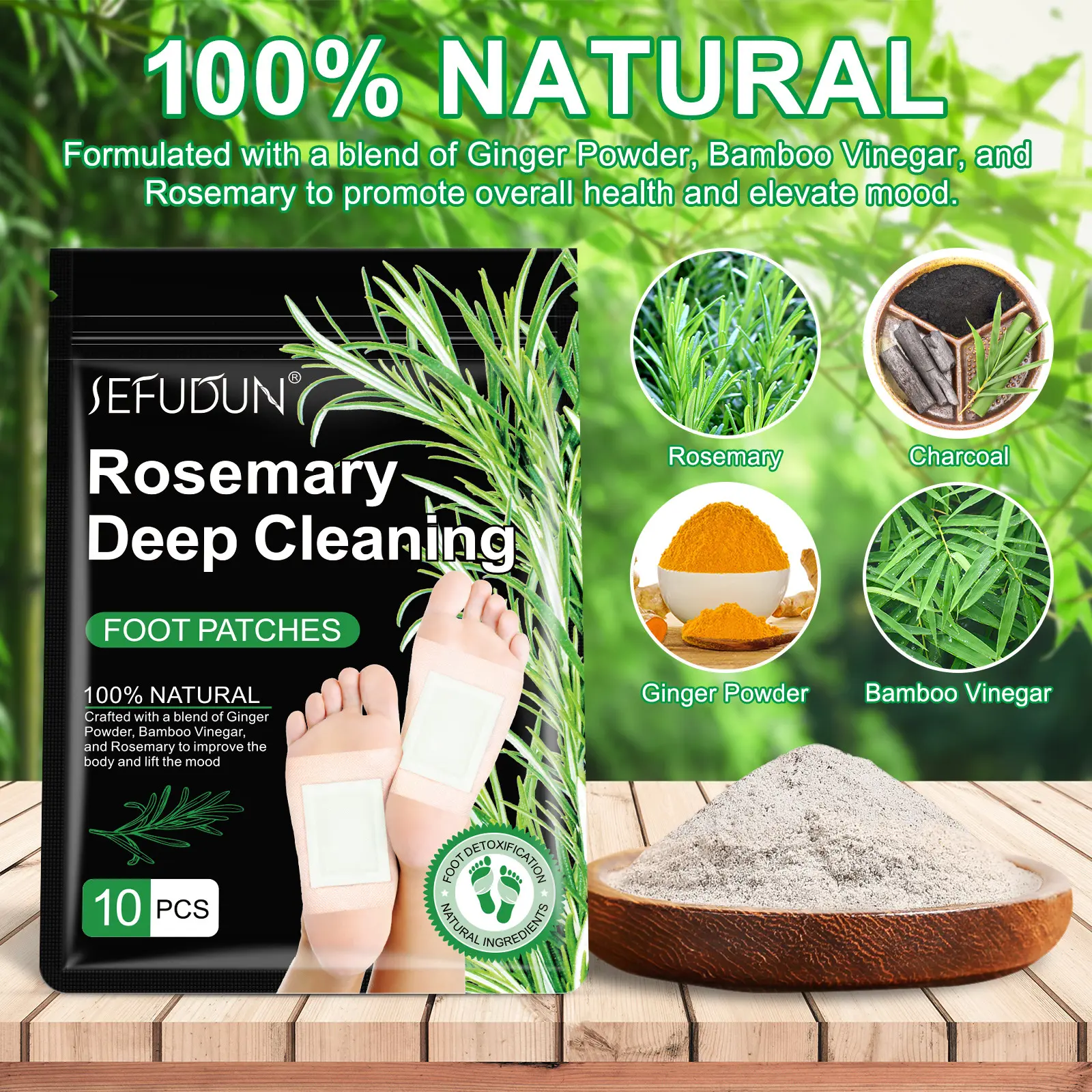 (10 Pads) Deep Cleansing Foot Pads for Better Sleep, Natural Bamboo Foot Patch | Relieve Stress, Improve Sleep and Relaxation Herbal Relief Solution, Wellness