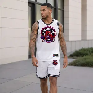 Men's Basketball Jersey Set, Breathable Round Neck Sportswear, Sleeveless Training Uniform with 'STORMCLAW' Graphic & Dinosaur Design, Number '23', Stylish Team Outfit, Athletic Apparel for Basketball, Gym, Running, Outdoor Training