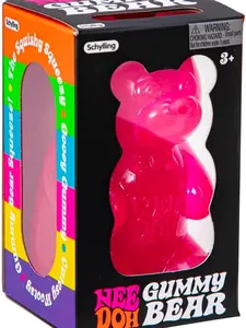 Schylling NeeDoh Gummy Bear - Sensory Fidget Toy with Jelly-Like Filling - 3.5" Tall - Colors May Vary (Pack of 1)