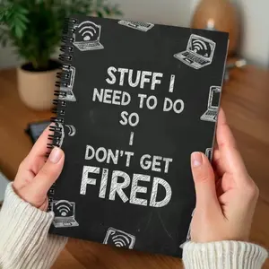 Funny Office Notebook, Spiral Journal with Workplace Humor, Productivity Planner, Spiral Bound Planner, Spiral Bound Notepad for Work,School, Home, Workbook Journal, Office Stationery Supplies