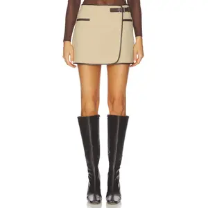 SIMKHAI Sheridan Mini Skirt in Light Camel