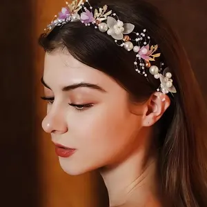 Girls Floral Crown Headband, Princess Party Accessory, Perfect for Photography and Performance, Cute Flower Hair Band, Fashion Hair Accessories