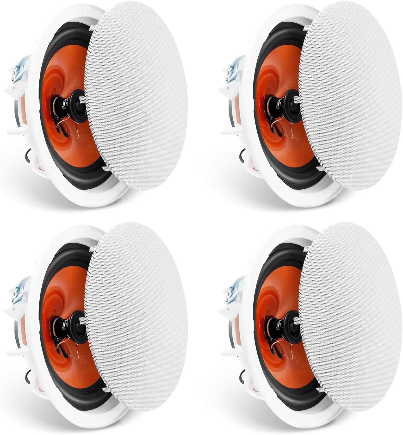 VEVOR 4 PCs 8in Ceiling/Wall Speakers, 4x100W Total Flush Mount System with 8in Woofer & 1in Tweeter for Home, Bedroom or Covered Outdoor Spaces (Car Audio Compatible), Home/Outdoor