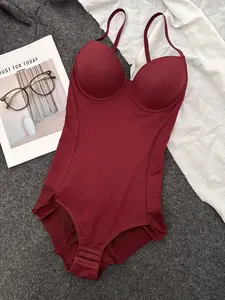 Women's Body Shaping Underwear Set, Adjustable Straps & Ruched Sheer Contrast Mesh, Regular Fit All-Seasons Comfort, Spaghetti Strap, Shapewear, High Compression Bodysuits, Invisible Shapewear