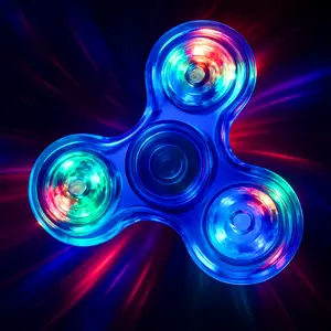 Light Up Sensory Fidget Spinner for Kids 2 Pack Glow Fidget Toys with 3 Flashing Modes Autism ADHD Relief Durable ABS Material Perfect for Classroom Prizes Personalized Gifts Relaxation Stick Solution