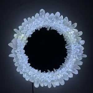 Lemurian Quartz Light Up Mirror, Crystal Point Mirror, Luxury Crystal Decor, Vanity Mirror, Home Accents, Unique Gifts for Crystal Lovers