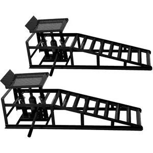 SAVEYOUR Garage Hydraulic Car Ramps, 2 Pack 5 Ton Auto Truck Service Lift Ramps, Black Automotive Hydraulic Repair Lift Frame, Heavy Duty Vehicle Lifts for Home Garage Repair