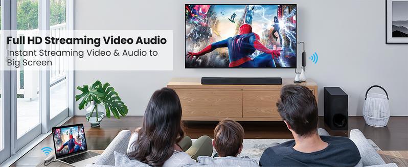 2026-Wireless HDMI Transmitter and Receiver(USB C), HDTV 165FT, Plug & Play, Streaming Media Video/Audio/File, HDMI 2.4G/5G Wireless Extender for Laptop, Netfix, hulu, PS5, Phone to Monitor, Projector Accessories