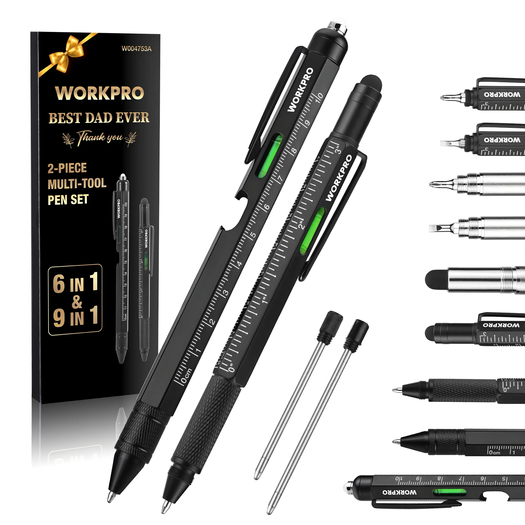 #Summersales WORKPRO Father’s Day Gifts for Men, 9 Functions Multi-tool Pen Set, Birthday Gifts for Who Have Everything, Cool EDC Gadgets for Men, Stocking Stuffers, for Dad Grandpa Husband Him Adults Boyfriend