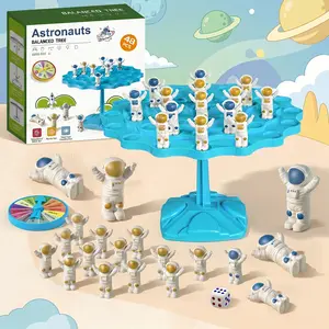 Creature Crash Astronaut Balancing Game, Kids Stacking Astronaut Toy, Easter Family Game Night Essentials, Includes 48 Astronauts, Balancing Board, Pillar Base, Die & Storage Bag, Easter Basket Gift for Kids - Retro Mini Fridge Playset for Kids