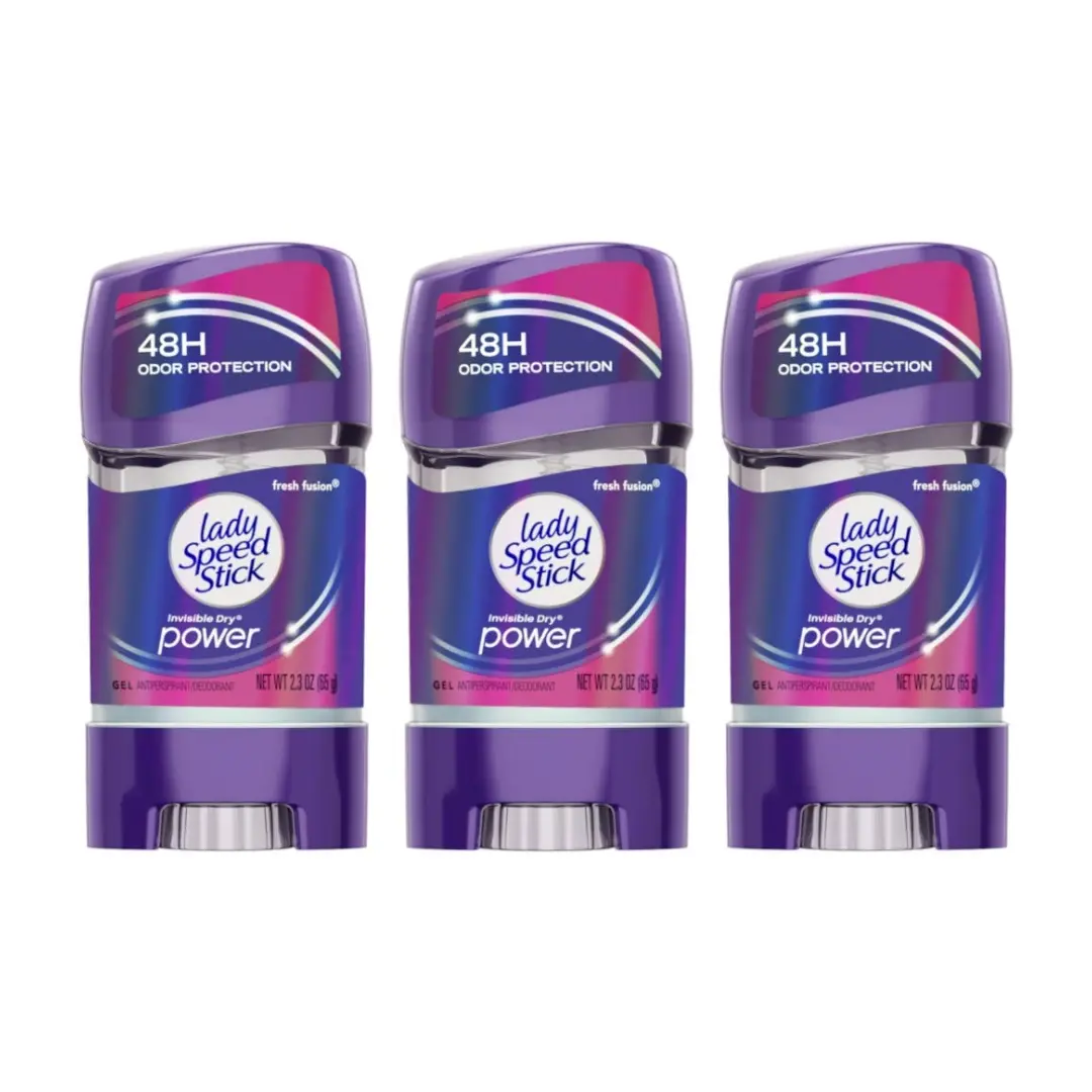Lady Speed Stick 48HR Antiperspirant Deodorant Gel Fresh Fusion 2.30 oz (Pack of 3)