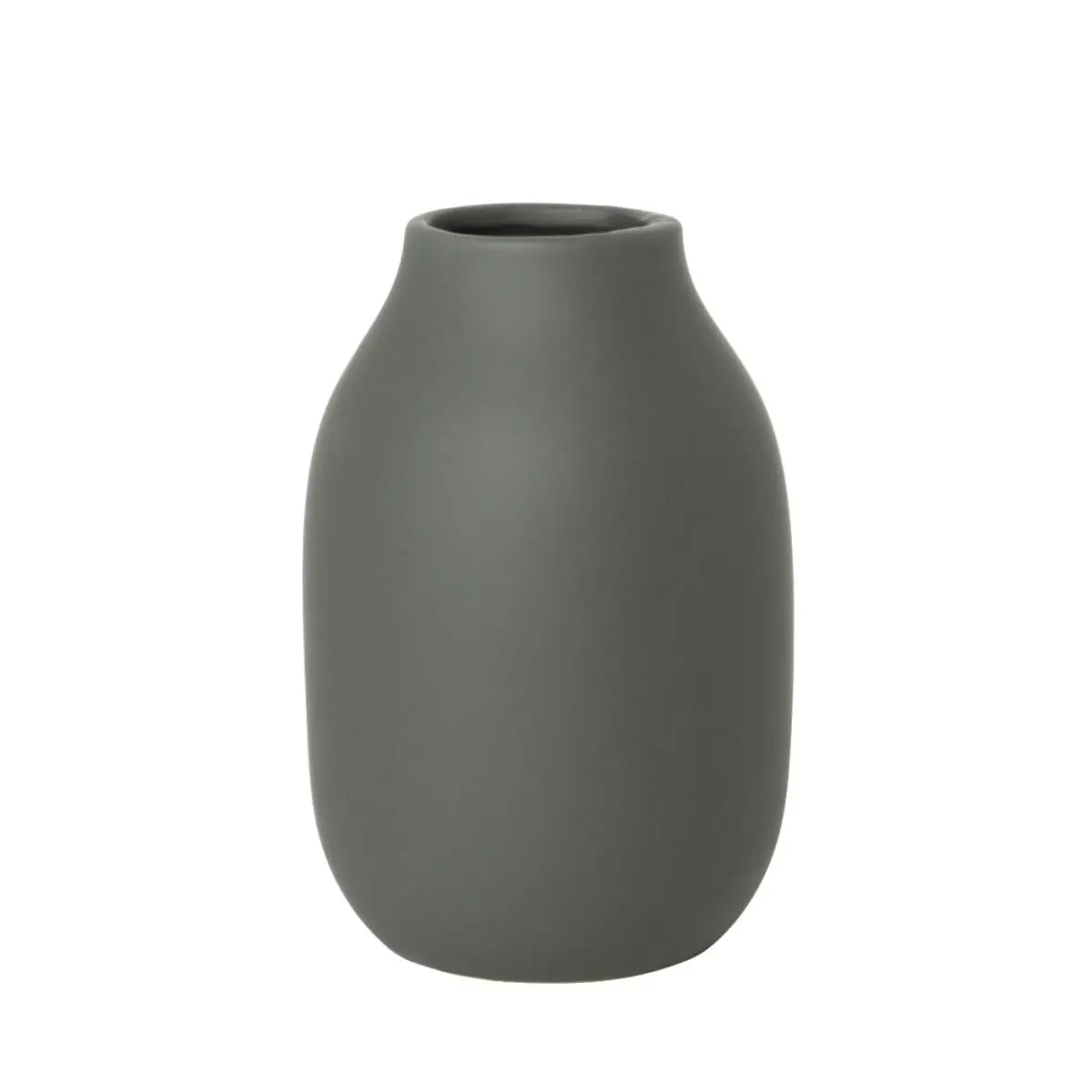 212 MAIN Matt Colora Porcelain Vase - Blomus 65905, 6x4 in Small Size Agave Green, Rounded Edges Flower Holder, Rubber-Bottomed Home Decor Ornament for Home Supplies