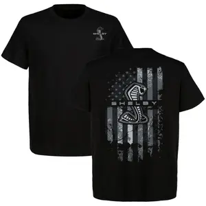 Shelby Cobra T-Shirt – American Flag Snake Logo Muscle Car Tee For Truck & Car Enthusiast Unisex Casual Short Sleeve Crewneck 100% Cotton