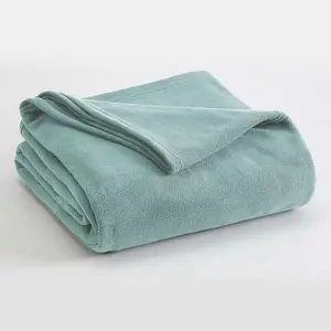 Mint light blue Micro Fleece Blanket, Cozy and Lightweight, Smooth Modern Design in Cool Neutral Color