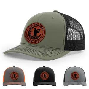 Can’t Work Today,I’m Feeling A Bit Under Par, Golf Hat, 112 Style Trucker Leather Patch Hat