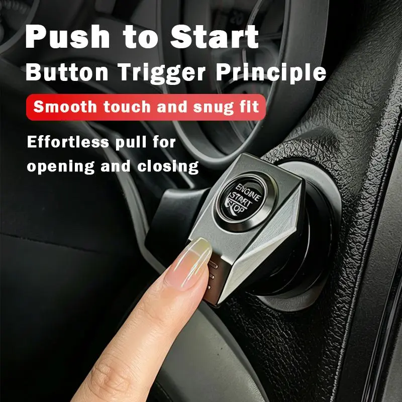 Metal Push Start Button Cover, Car Engine Start Stop Button Cover, One Click Start Level, Push Start Key Cap, Car Interior Accessories