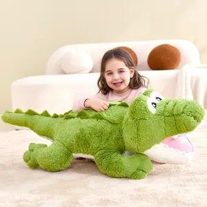 IKASA Giant Crocodile Stuffed Animal Plush Toys,Soft Toy 30" Alligator Large Cute Huge Jumbo Big Size Kawaii Fluffy Fat Plushie,Gifts for Kids