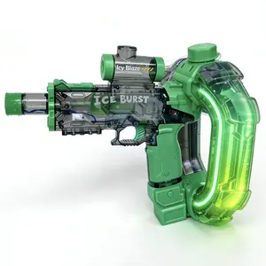 Ultimate Battle Powerful Electric Water Gun, Automatic Squirt Gun with Glowing Realistic Muzzle 700cc High Capacity, Up to 32 FT Range, Outdoor Summer Party Toy for Adults &Kids Toys for Christmas Gift, Halloween Present, Black Friday Gifts