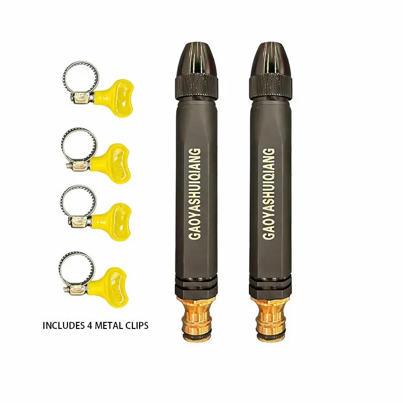 2pcs Multi-Spray Adjustable Twist Hose Nozzle , Multi-Spray Pattern High Pressure Washing Gun, Booster Nozzle Attachment for Home Vehicle Cleaning & Garden Irrigation，Driveway Deck Cleaning Lawn & Vehicle Washing