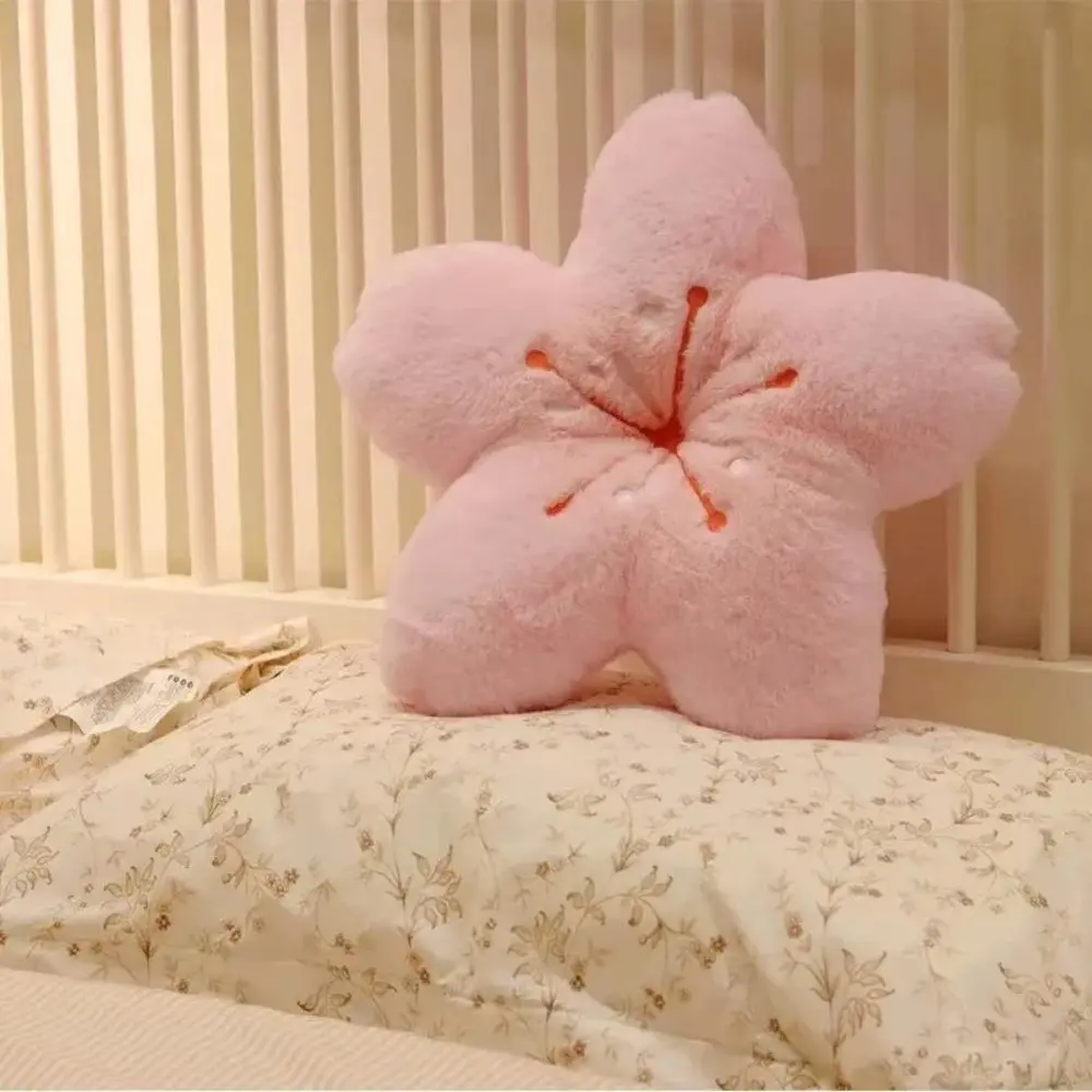 Cherry Blossom Flower Shaped Pillow, 1 Count Soft & Comfortable Decorative Throw Pillow, Cute Niche Gift for Home Living Room Bedroom Bedding