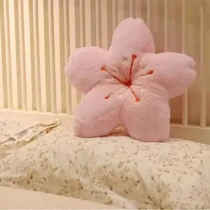 Cherry Blossom Flower Shaped Pillow, 1 Count Soft & Comfortable Throw Pillow, Cute Niche Gift for Home Living Room Bedroom