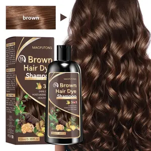 Best Selling Ginger Rehmannia Ginseng 3-In-1 Shampoo Chestnut Cover Coloring Hair Care 500ML
