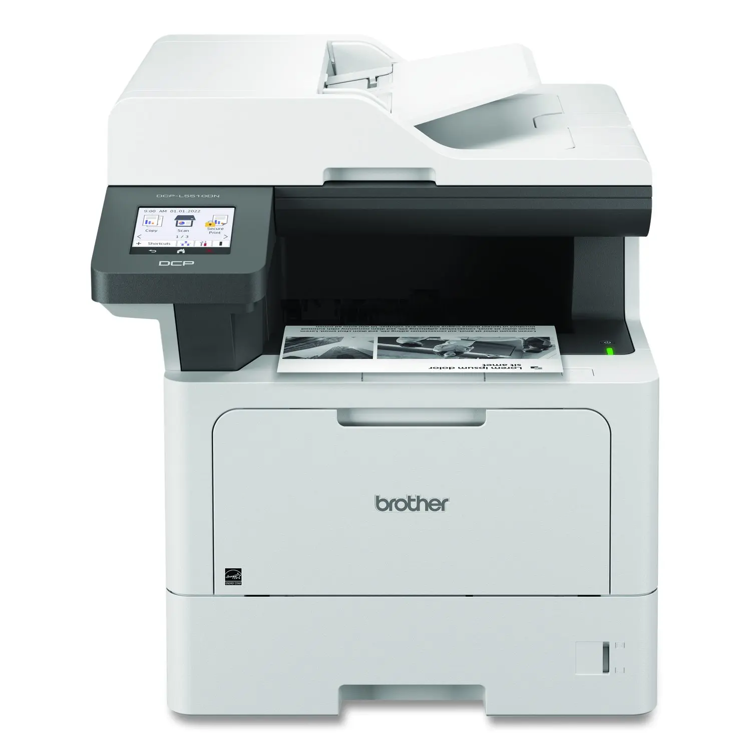 DCP-L5510DN Business Laser All-in-1 Printer, 1200x1200dpi Resolution, 48ppm Speed, Copy+Print+Scan Functions, Touch Screen