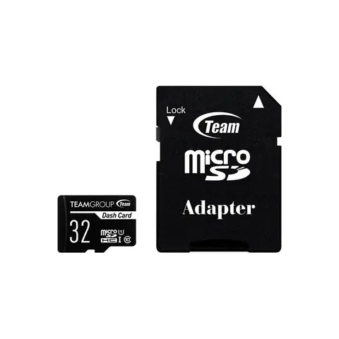 Team 32GB Dash Card  microSDHC UHS-I/U1 Class 10 Memory Card with Adapter, Speed Up to 80MB/s (TDUSDH32GUHS03)