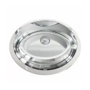 Dowell 19" Oval Undermount Single Bowl 18-Gauge Stainless Steel Kitchen Bar / Bathroom Sink - 5- 3/4" Deep Bowl, Double Layered Body With Overflow, 6001 Series