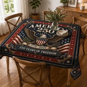 America's 250th Anniversary Custom Tablecloth — 1776–2026 Patriotic Eagle