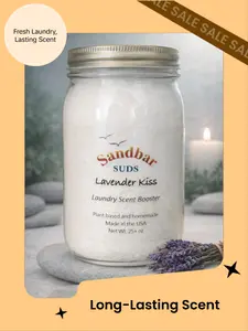 Sandbar SUDS Natural Scent Booster - Huge 20oz+ Jar | Long-Lasting Laundry Fragrance & Deodorizer | Baking Soda & Epsom Salt Infused | Eco-Friendly Scent Booster | Handmade in Ohio