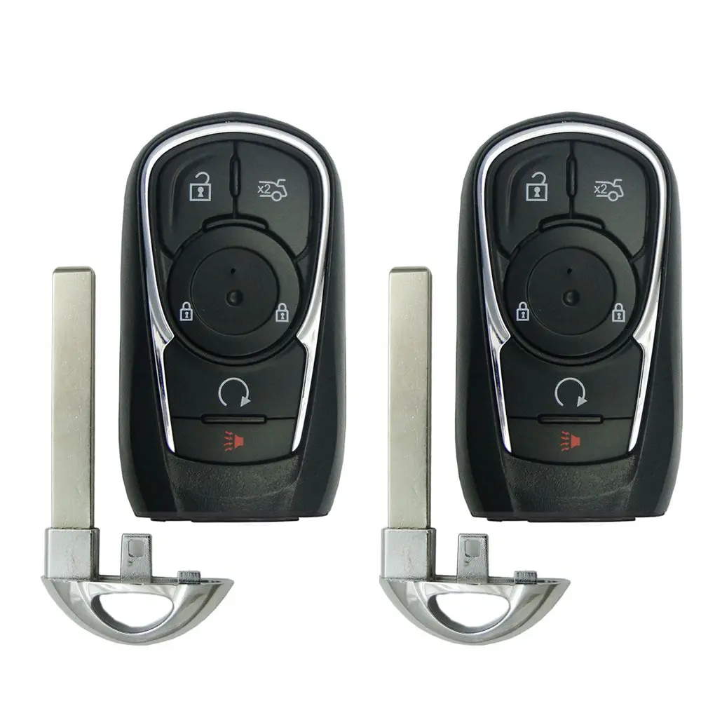 Multipack 2-Pack Aftermarket Car Smart Key Fob for 2017-2019 Buick Lacrosse, 5-Button, 434 MHz, Trunk Access, Remote Start, Panic Button, FCC# HYQ4EA-13508414, Includes CR2032 Battery