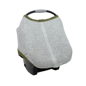 Cotton Muslin Car Seat Canopy - Green Seed