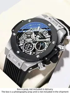 Men's Casual Chronograph Quartz Watch, Round Dial Mineral Glass Analog Display, Alloy Case Band, All Season Fashion Gift Box Included