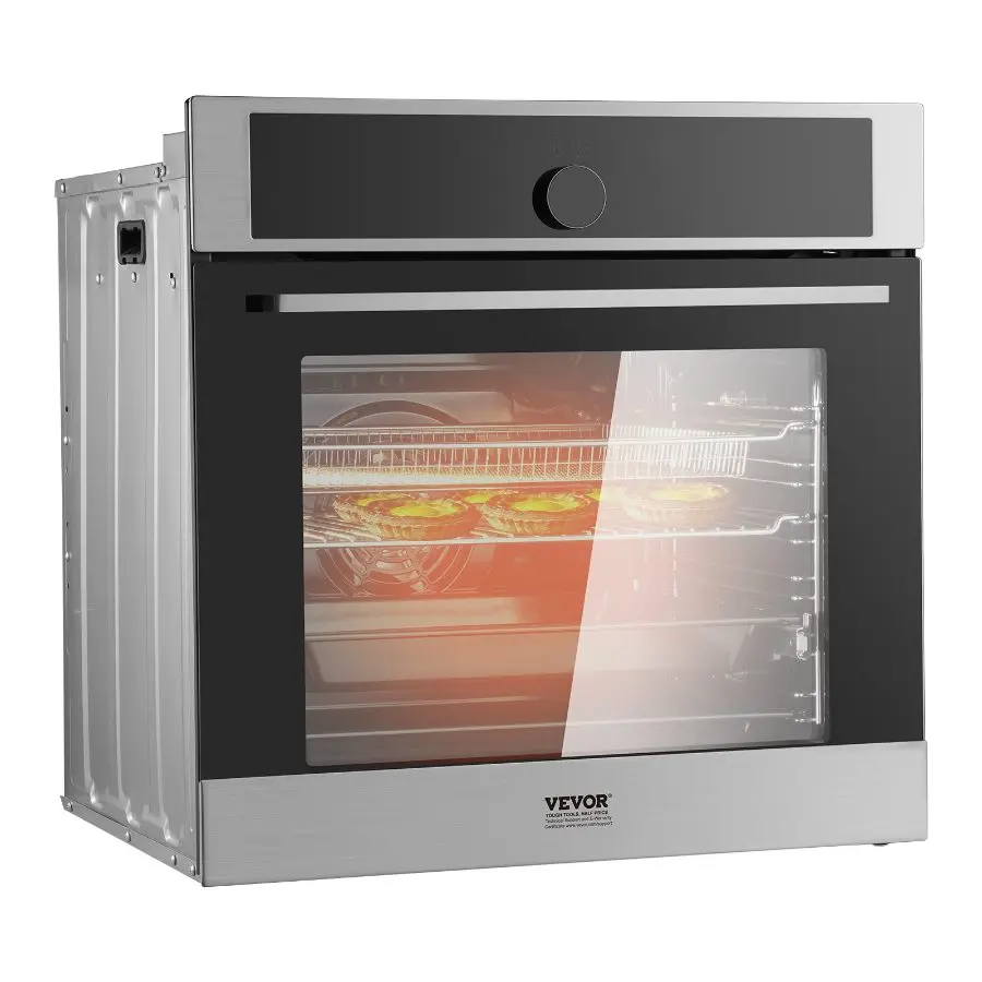 【Summerfinds】 24-In Built-In Electric Single Wall Convection Oven, 2.68 Cu. Ft Capacity, 3150W Power, 16 Cooking Functions, Timer, Self-Clean, Tempered Glass, Baking Rack & Oven Trays for Kitchen Usedealsforyoudays