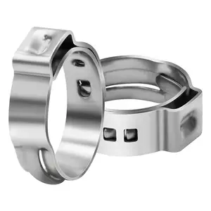 Professional Grade 304 Stainless Steel PEX Cinch Clamps - Corrosion-Resistant Single Ear Clamp Rings for Heavy-Duty Plumbing and PEX Tubing Connections (1/2" & 3/4")