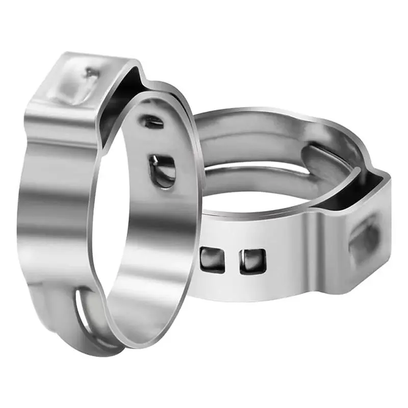 1/2"-&-3/4" Professional Grade 304 Stainless Steel PEX Cinch Clamps - Corrosion-Resistant Single Ear Heavy-Duty High Pressure Pipe Clamps for Plumbing, PEX Tubing Connections